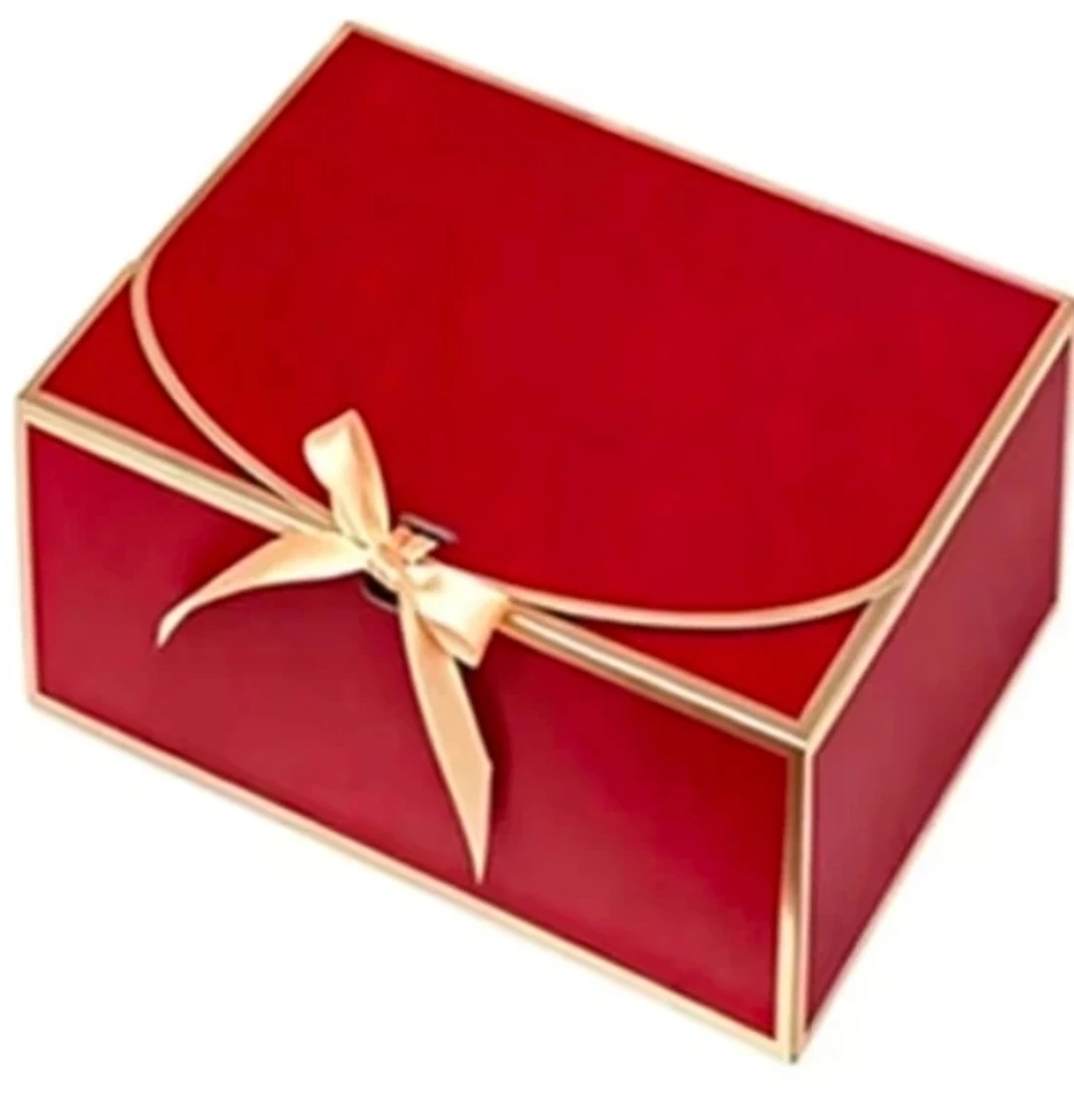 Red Gift Box with Gold Trim