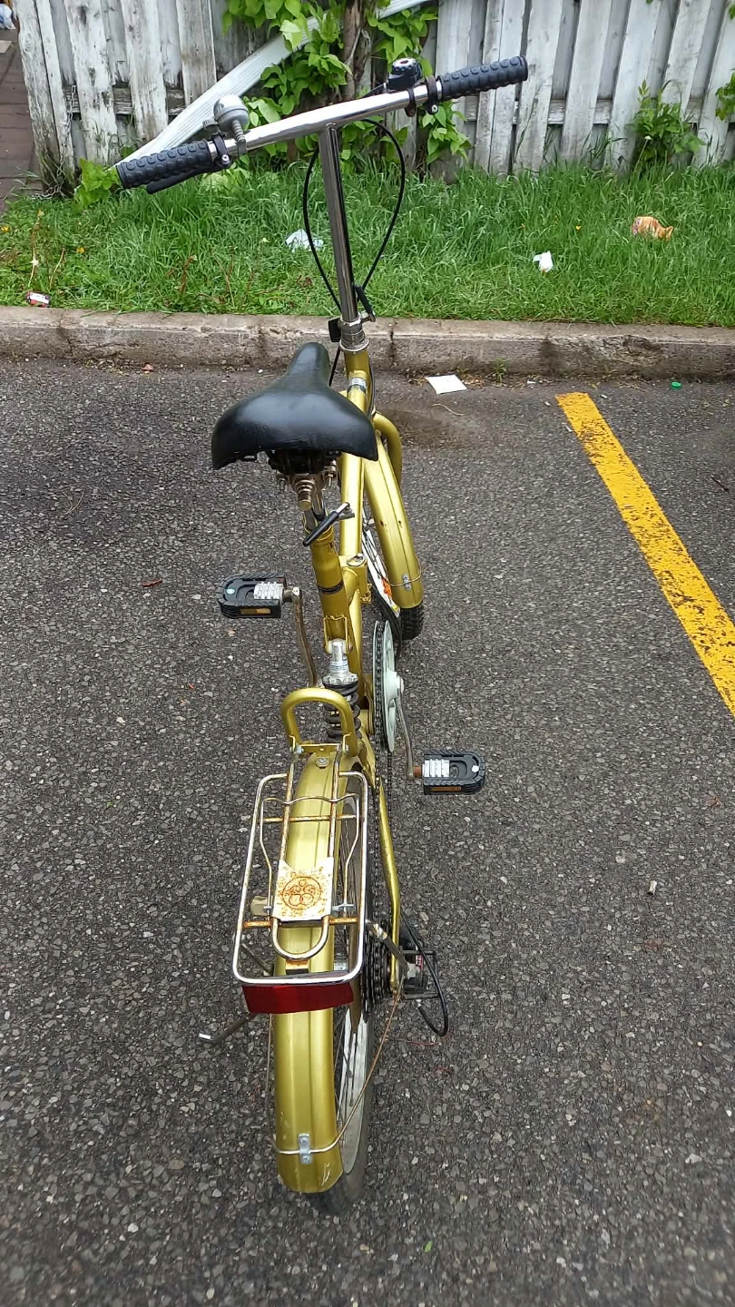 Gold folding bicycle with rear rack - photo 2