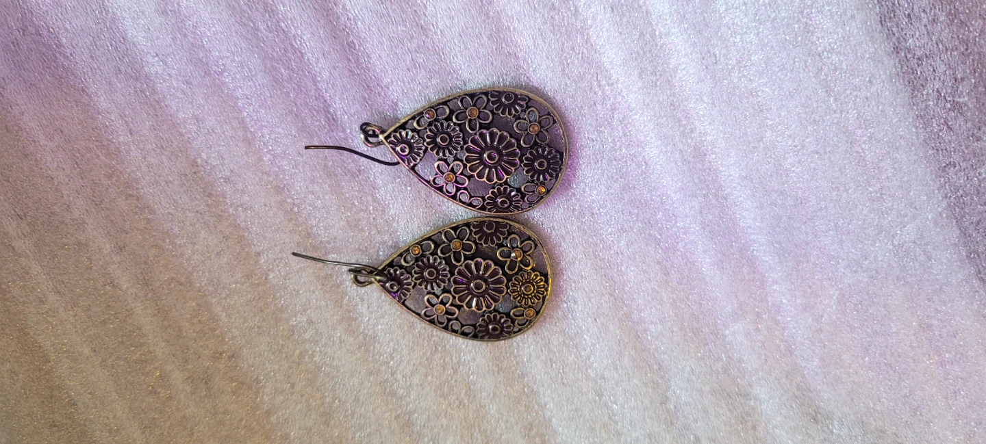 Teardrop Floral Dangle Earrings - photo 4