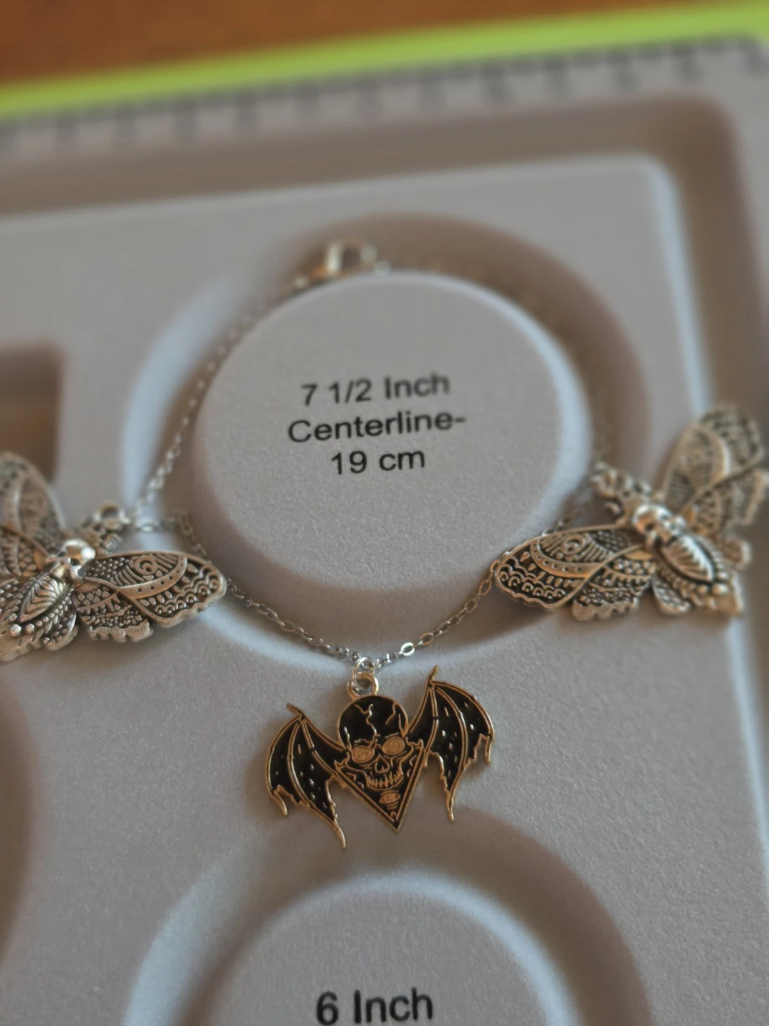 Gothic Bat & Moth Charm Bracelet - photo 2