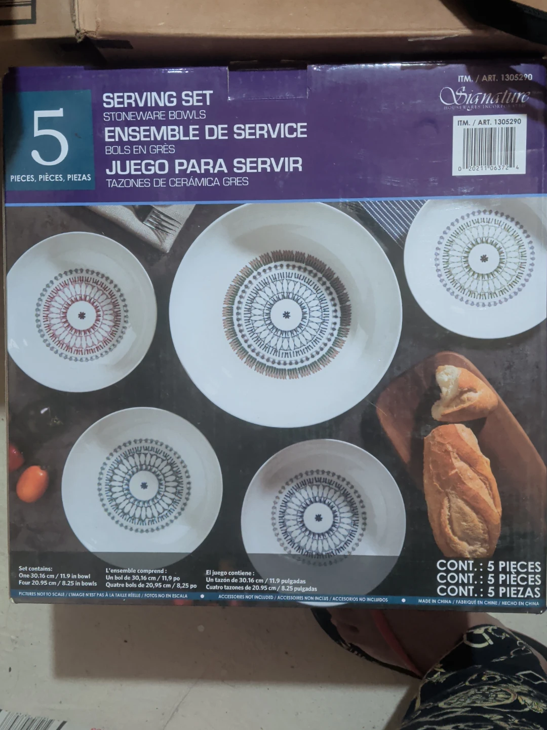 Serving Set - 5 Piece Stoneware Bowls