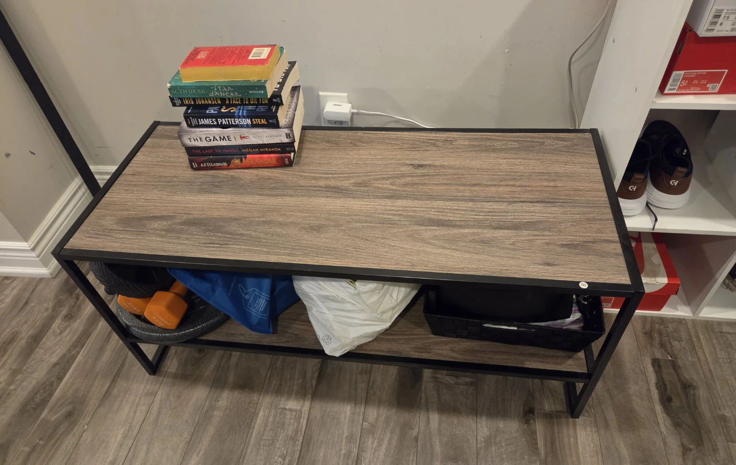 Wooden Top Entryway Bench