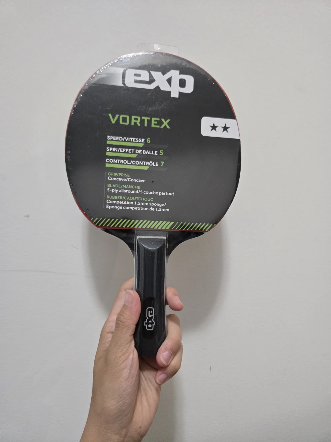 EXP Vortex Table Tennis Paddle and 6 Training Bal Setls