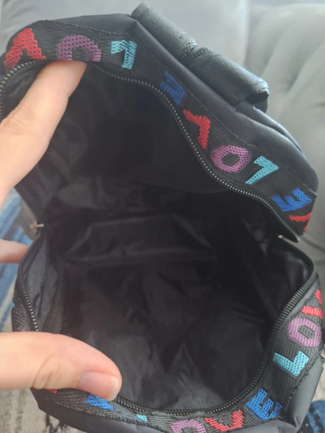 Black Backpack with "LOVE" Strap Detail - photo 3