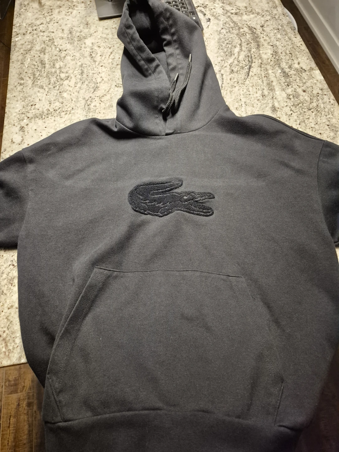Lacoste Relaxed Fit Hoodie Black - Size L