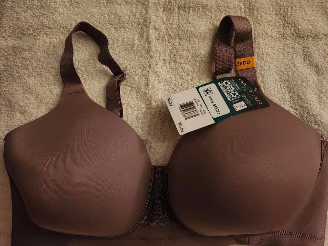 NEW WALNUT TAUPE BEIGE 38DD BRA, RETAIL $50 Vanity Fair