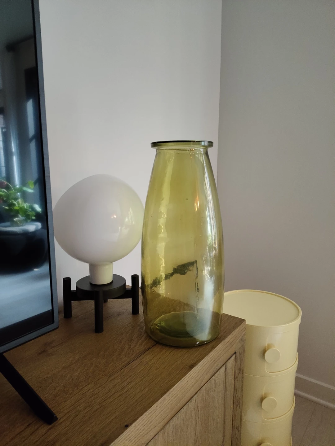 17.75" Large Green Glass Vase