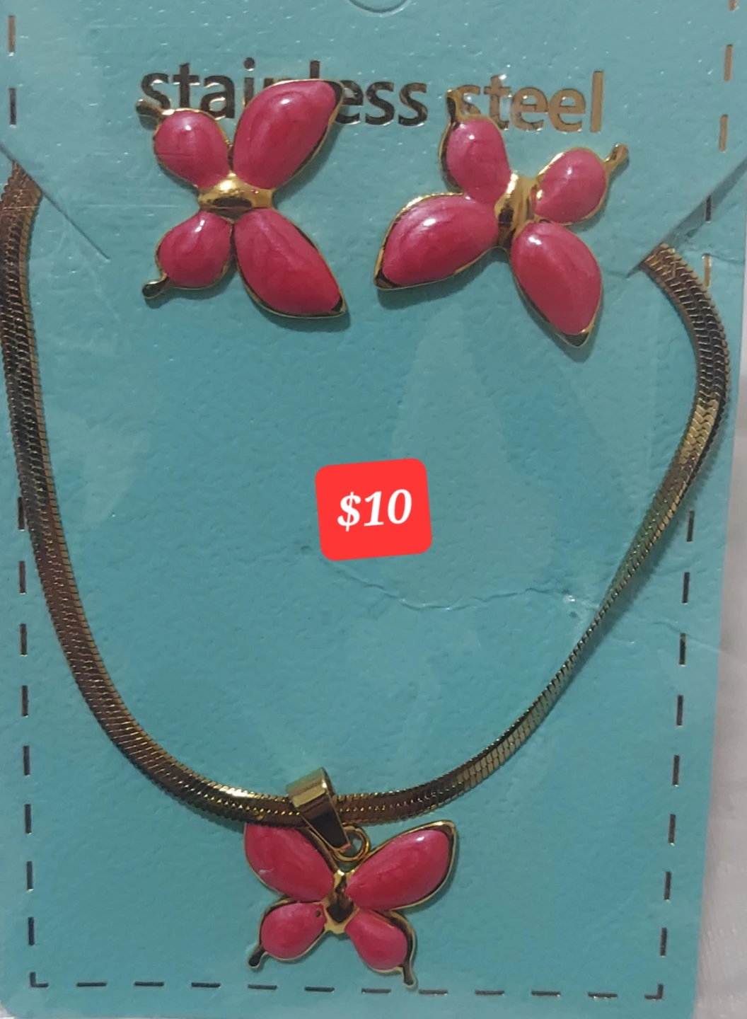 Stainless Steel Necklace and Earring Set