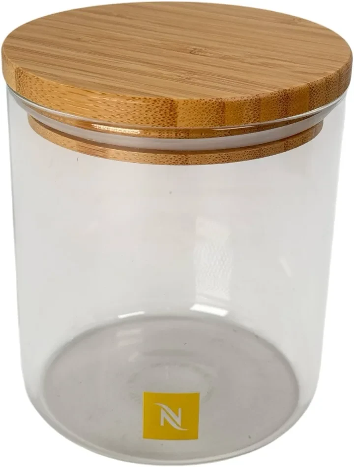Nespresso Glass Storage Jar with Bamboo Lid