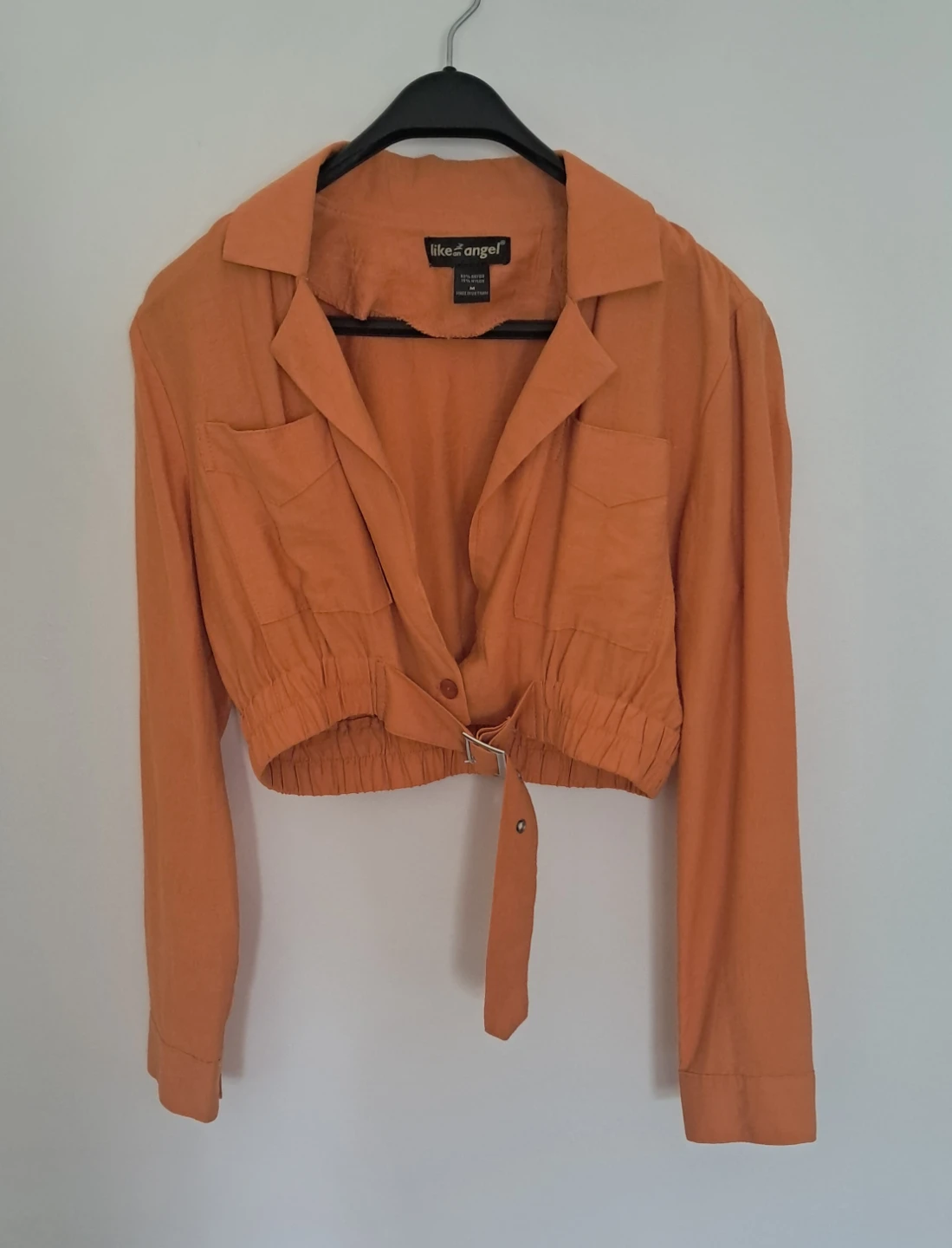 Like an Angel Orange Cropped Shirt with button