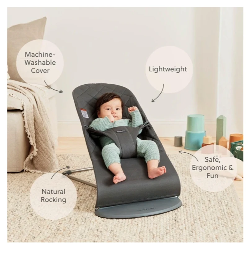 BabyBjörn Bouncer with Toy Bar – Grey - photo 4