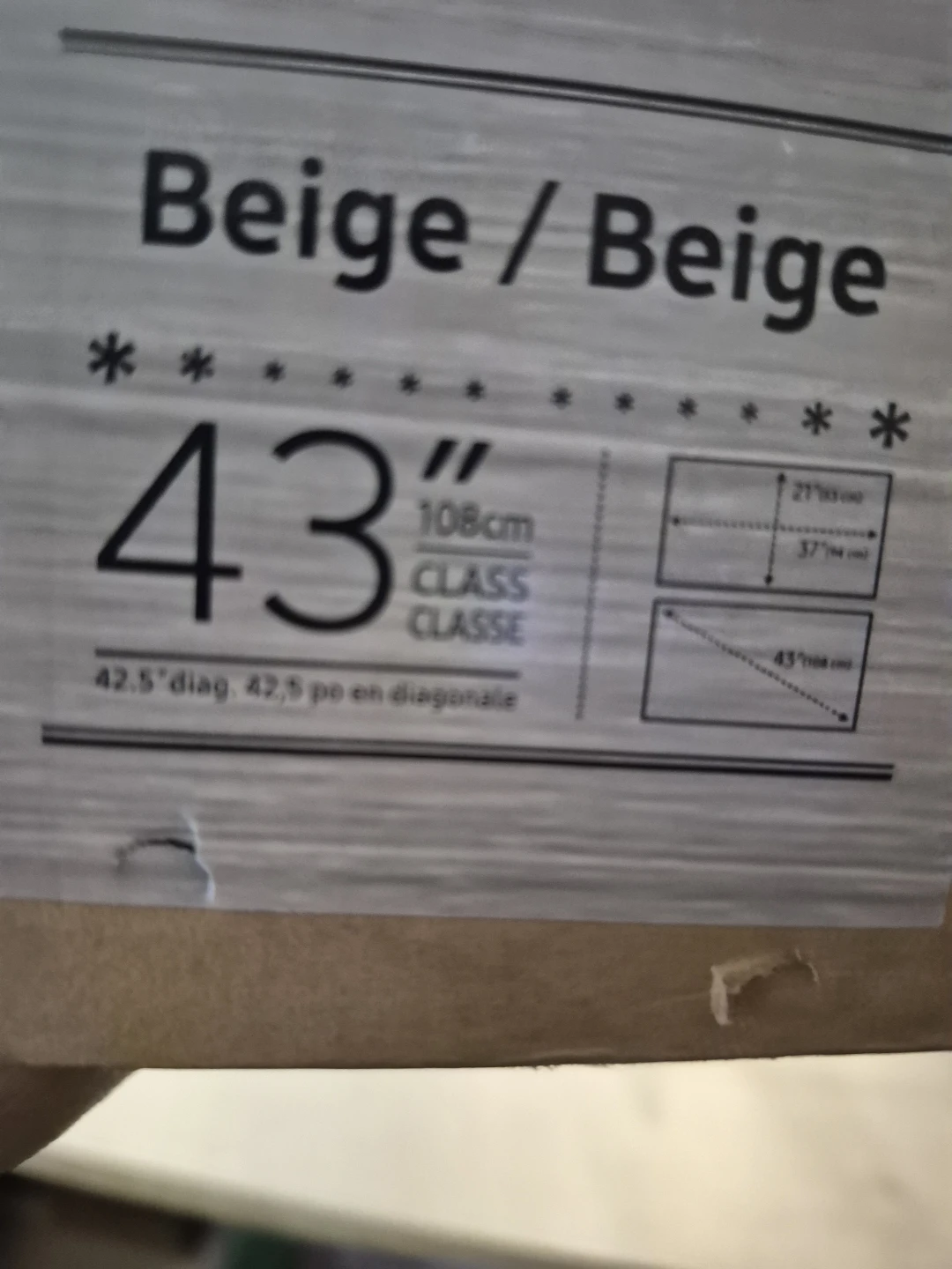 43" Beige   Frame  TV  Bezel