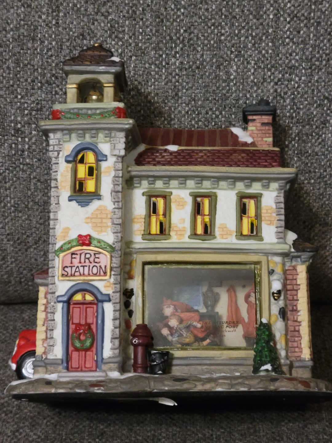 Norman Rockwell Christmas Firehouse Decoration