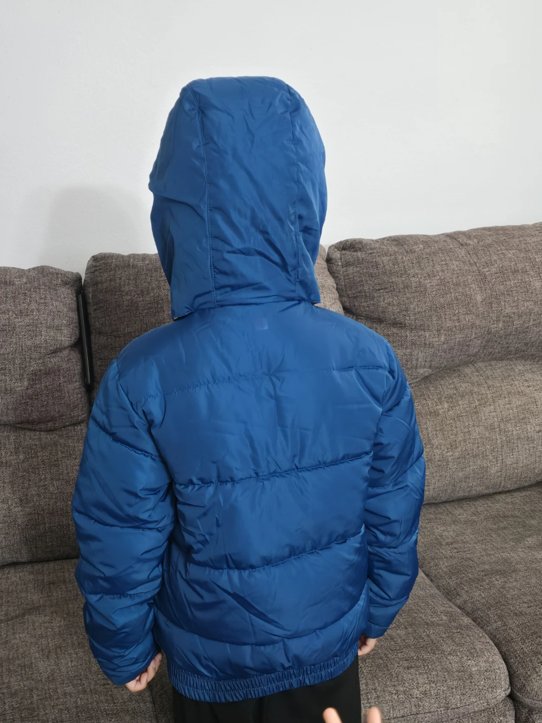 Blue Puffer Jacket with Hood - photo 3
