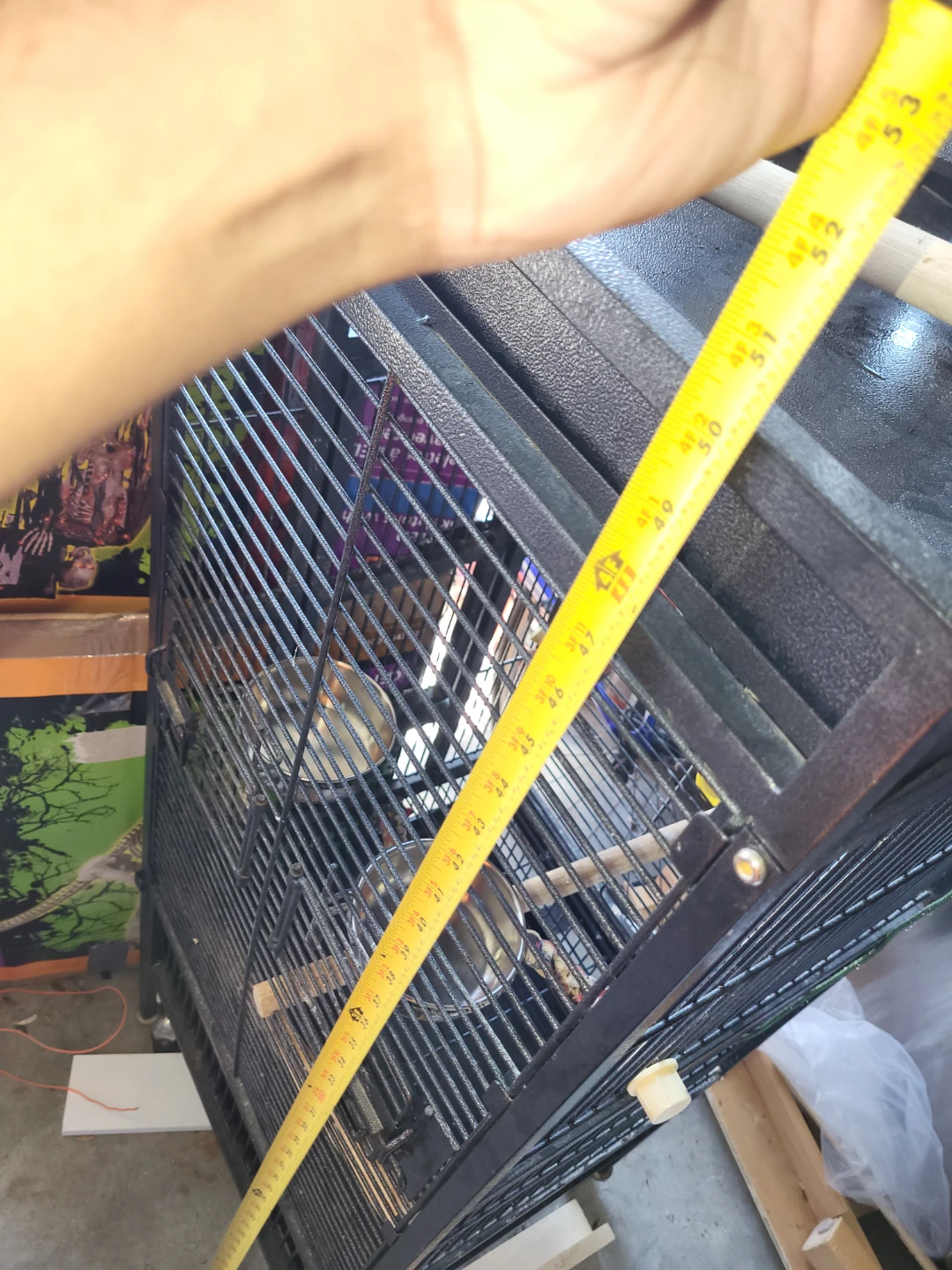 Black Bird Cage with Wheels - photo 4