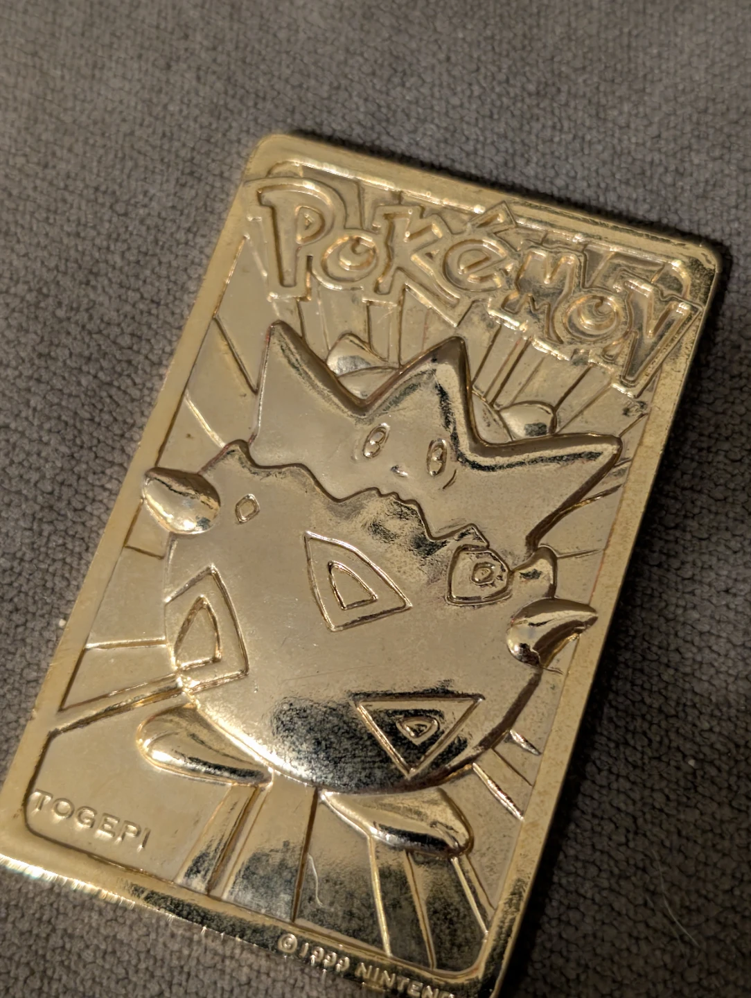1999 Burger King Pokémon Togepi 23K Gold-Plated Trading Card - photo 4