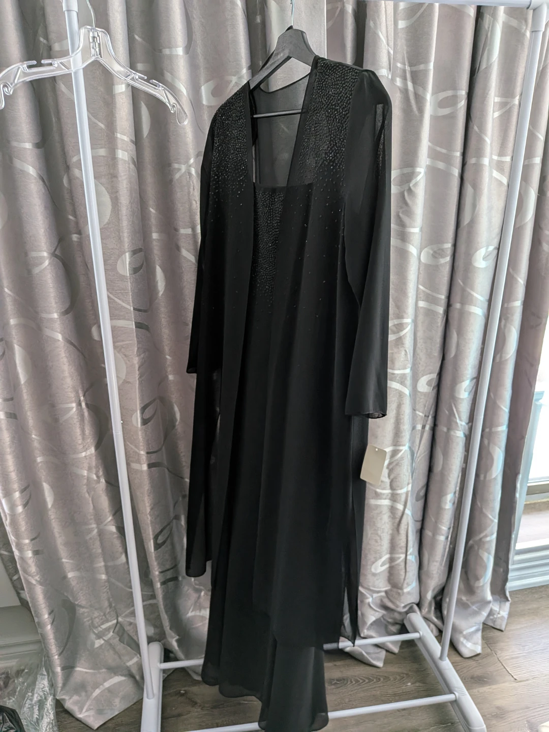 Black Sheer Embellished Layered Dress - photo 3