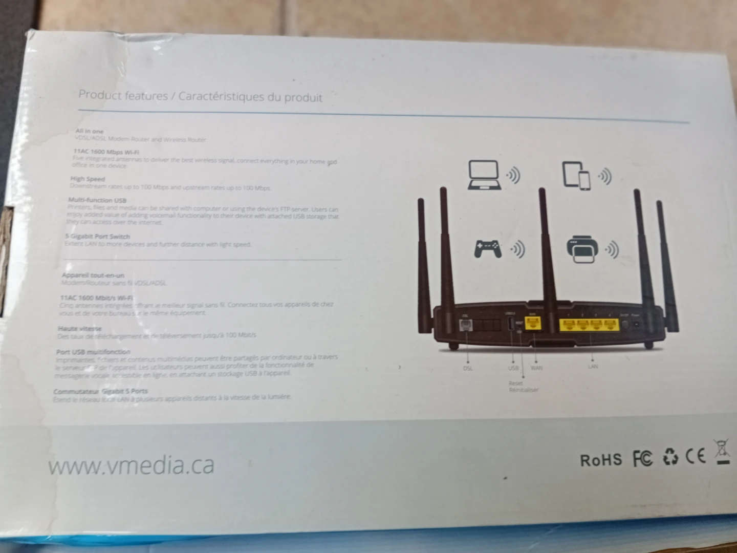MEDIA KW6212 ADSL2+ Gigabit WiFi Modem Router - photo 4