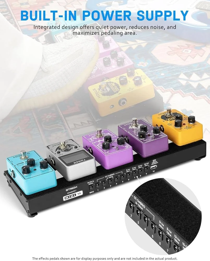 STRICH MINI 15 Built-In Power Guitar Pedal Board - photo 5