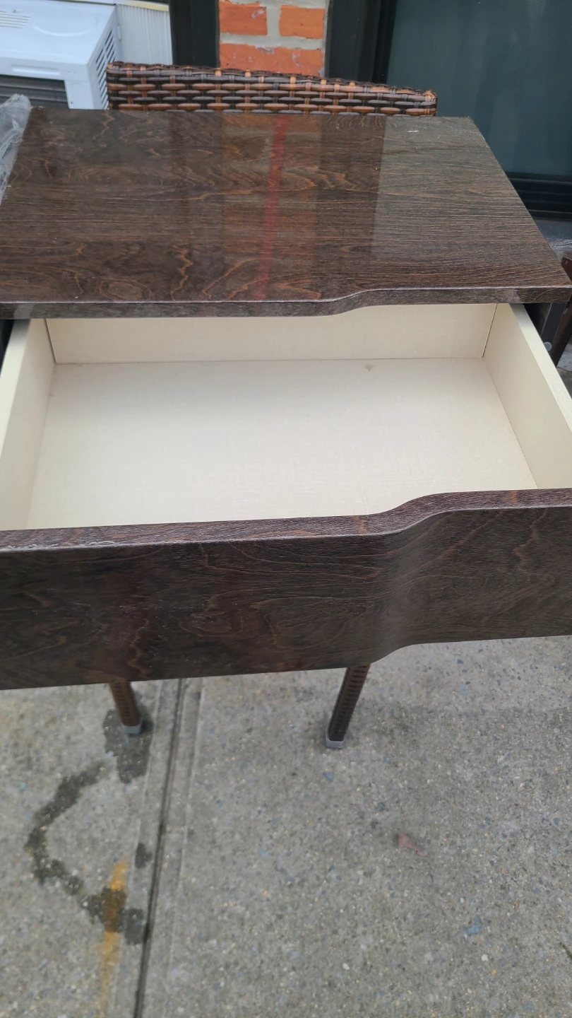 Brown Wood Grain 2-Drawer Nightstand/End Table - photo 4