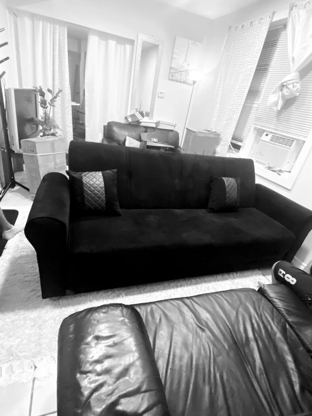Black Sofa Bed with Storage