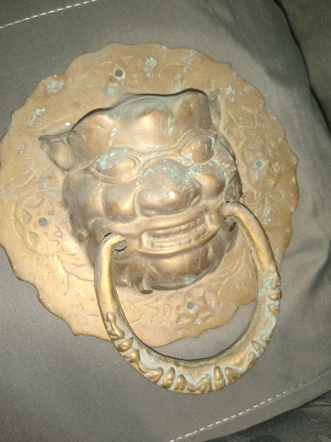 Vintage Brass Lion Head Door Knocker - photo 3