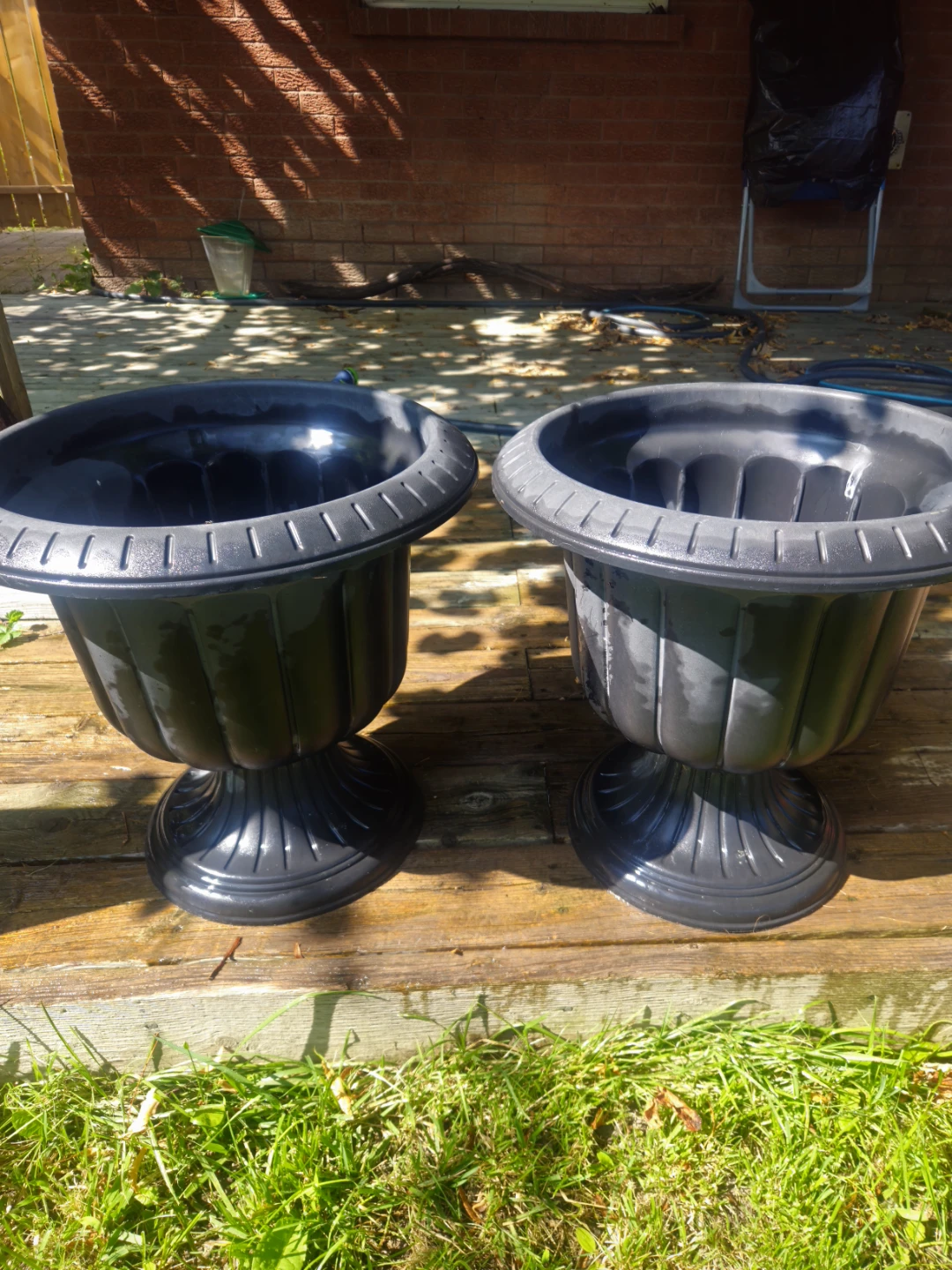 Black Urn Planters - Set of 2