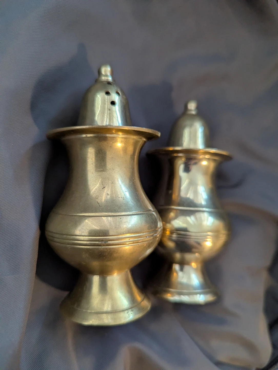 Vintage Brass Salt And Pepper Shakers!
