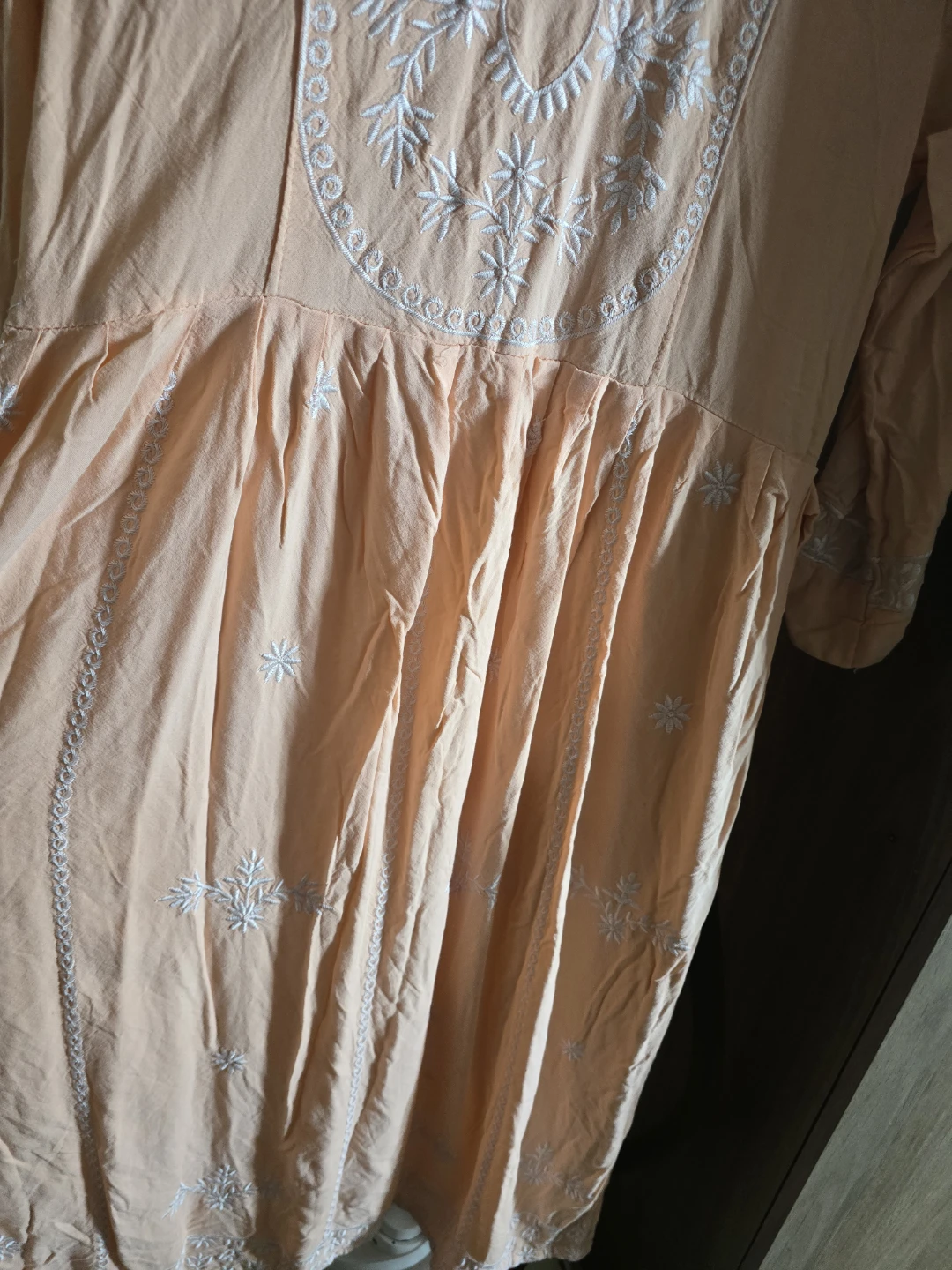 Peach Embroidered Tunic Dress XL - photo 3
