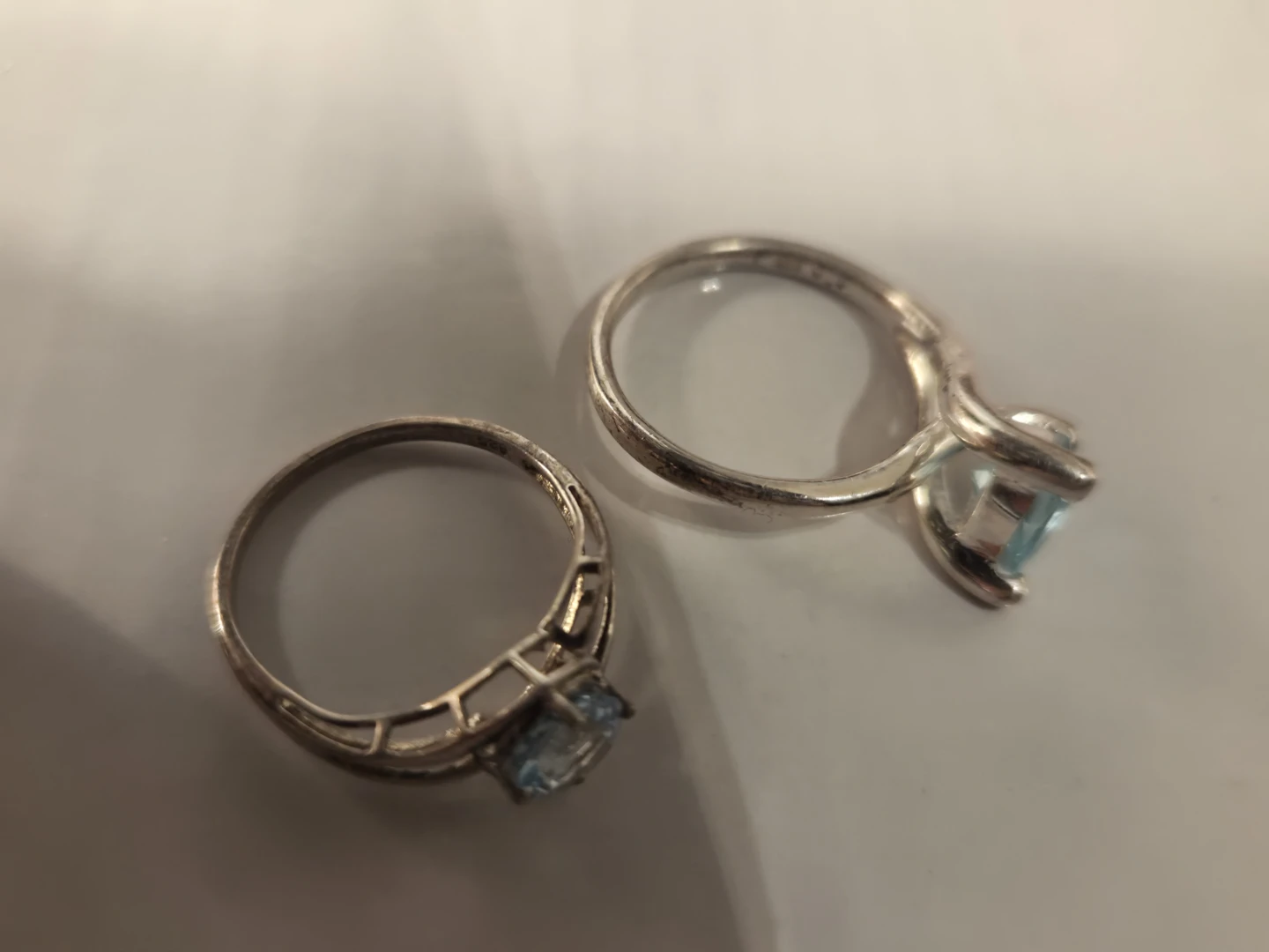 2 Sterling Silver Rings with Blue Stones - photo 5
