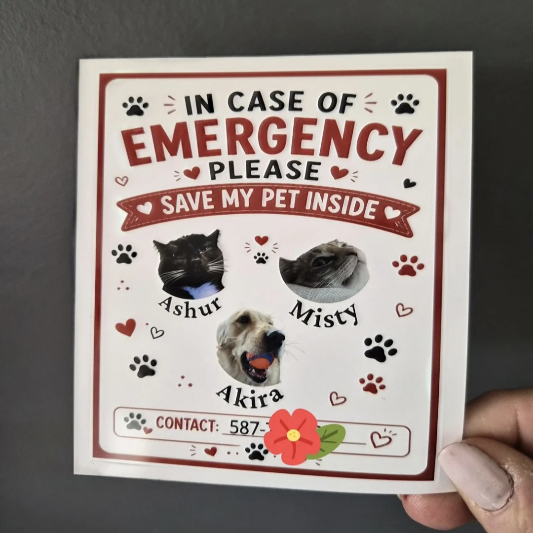 *PERSONALIZED - In Case of Emergency Pet Sign