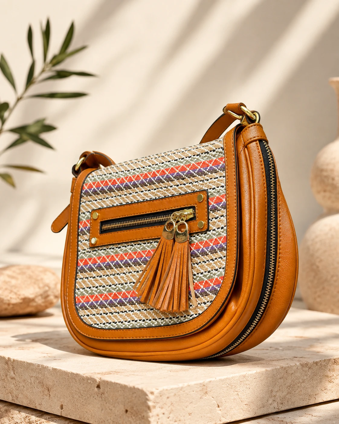 Crossbody Bag with Tassels