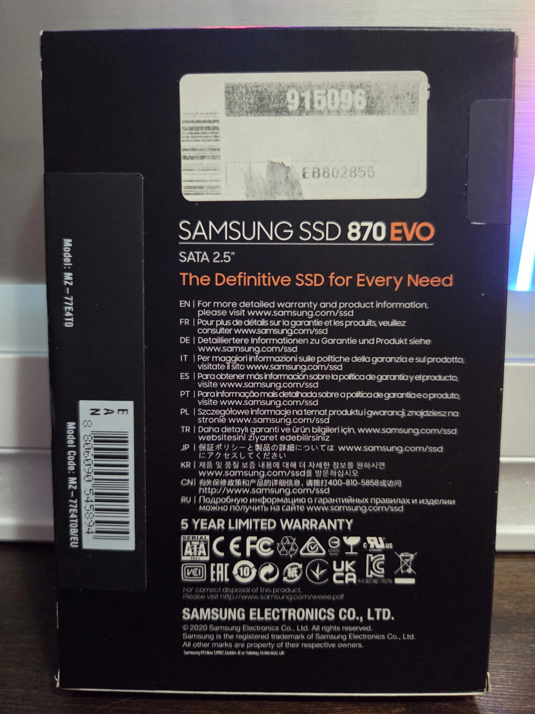 4TB Brand New Sealed Samsung Evo 870 SSD - photo 3