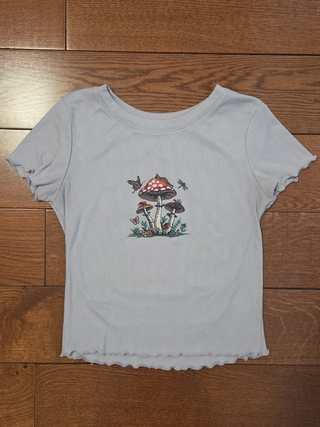 Baby Tee with Mushroom Graphic - photo 3
