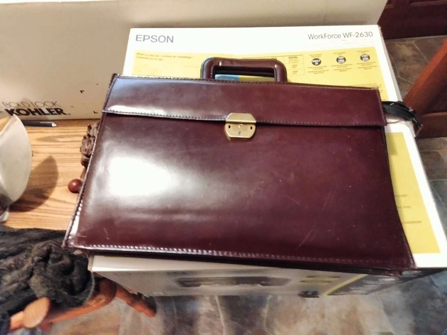 Brown Leather like Briefcase