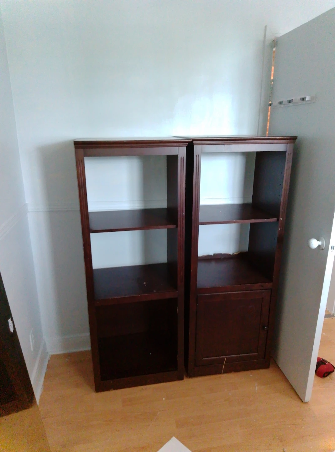 Dark Wood Bookcases - Set of 2