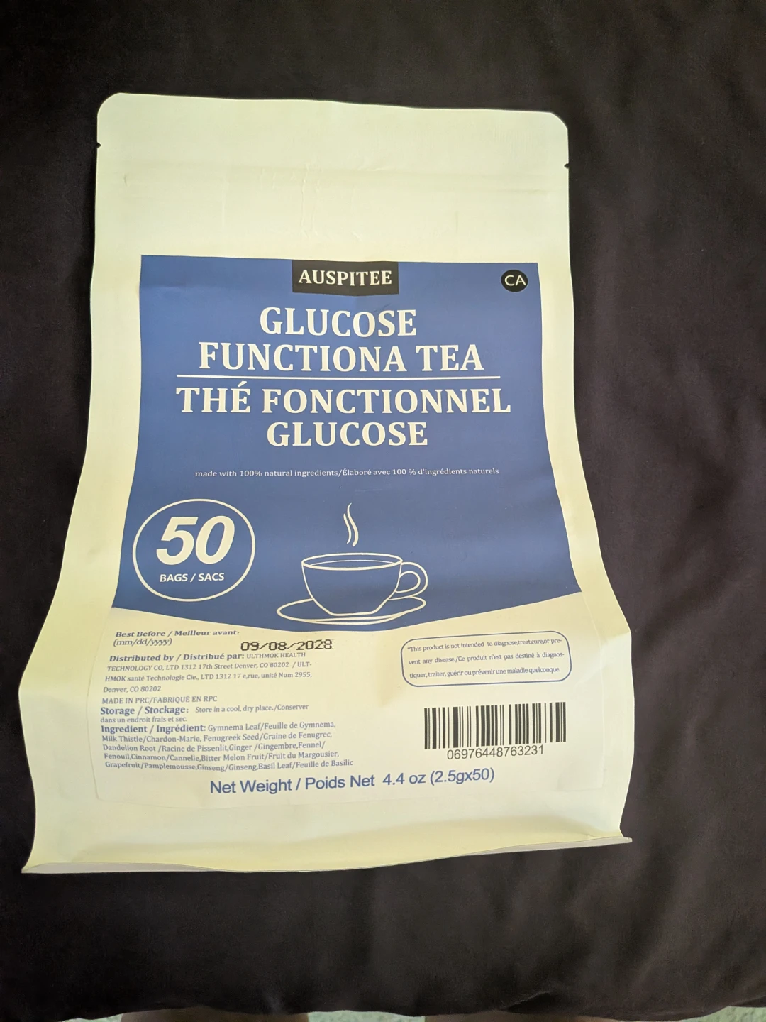 Auspisee Herbal Glucose Functional Tea Bags - 50 Bags