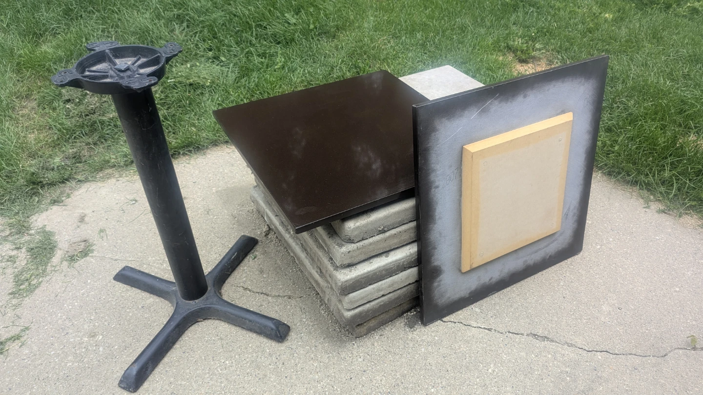Square Top Table with Bases and Wood Chairs - photo 2