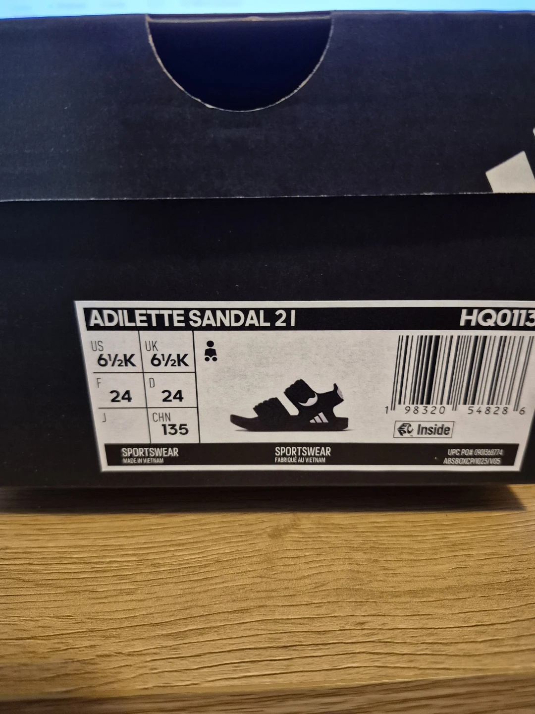 Adidas Adilette Sandal 21 Kids Black Sandals Size 6.5K - photo 3