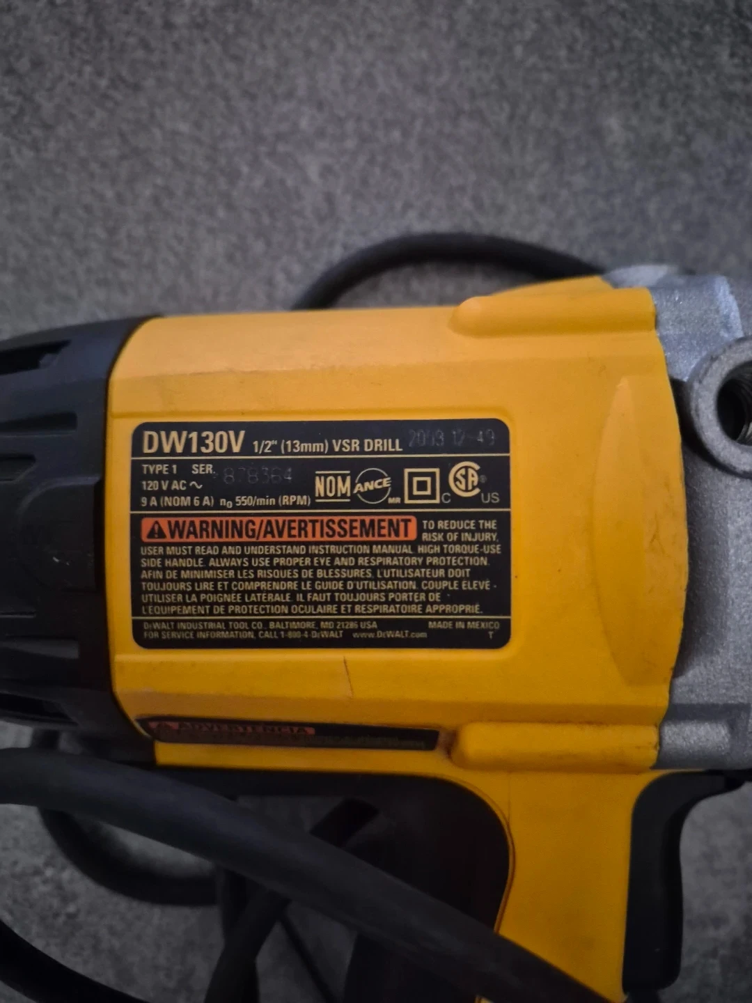 DEWALT 1/2" VSR Drill DW130V - photo 2