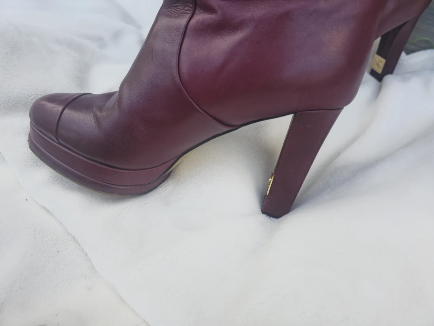 Chanel Burgundy Leather Knee-High Boots - photo 5