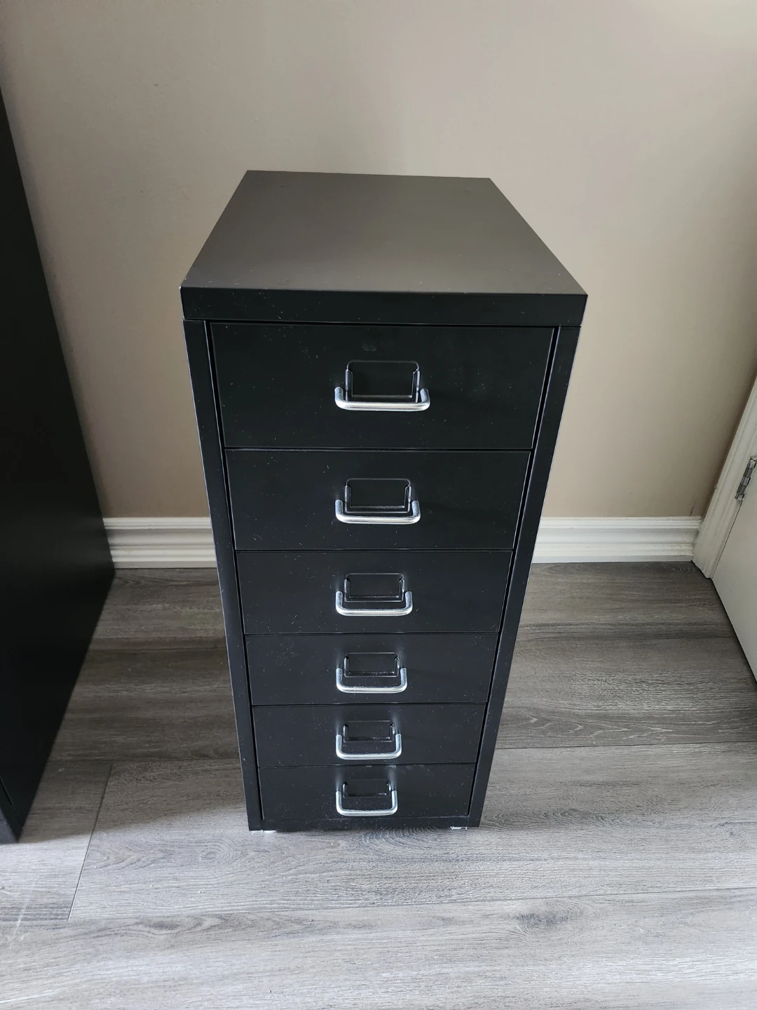 Black 5-Drawer Metal Cabinet