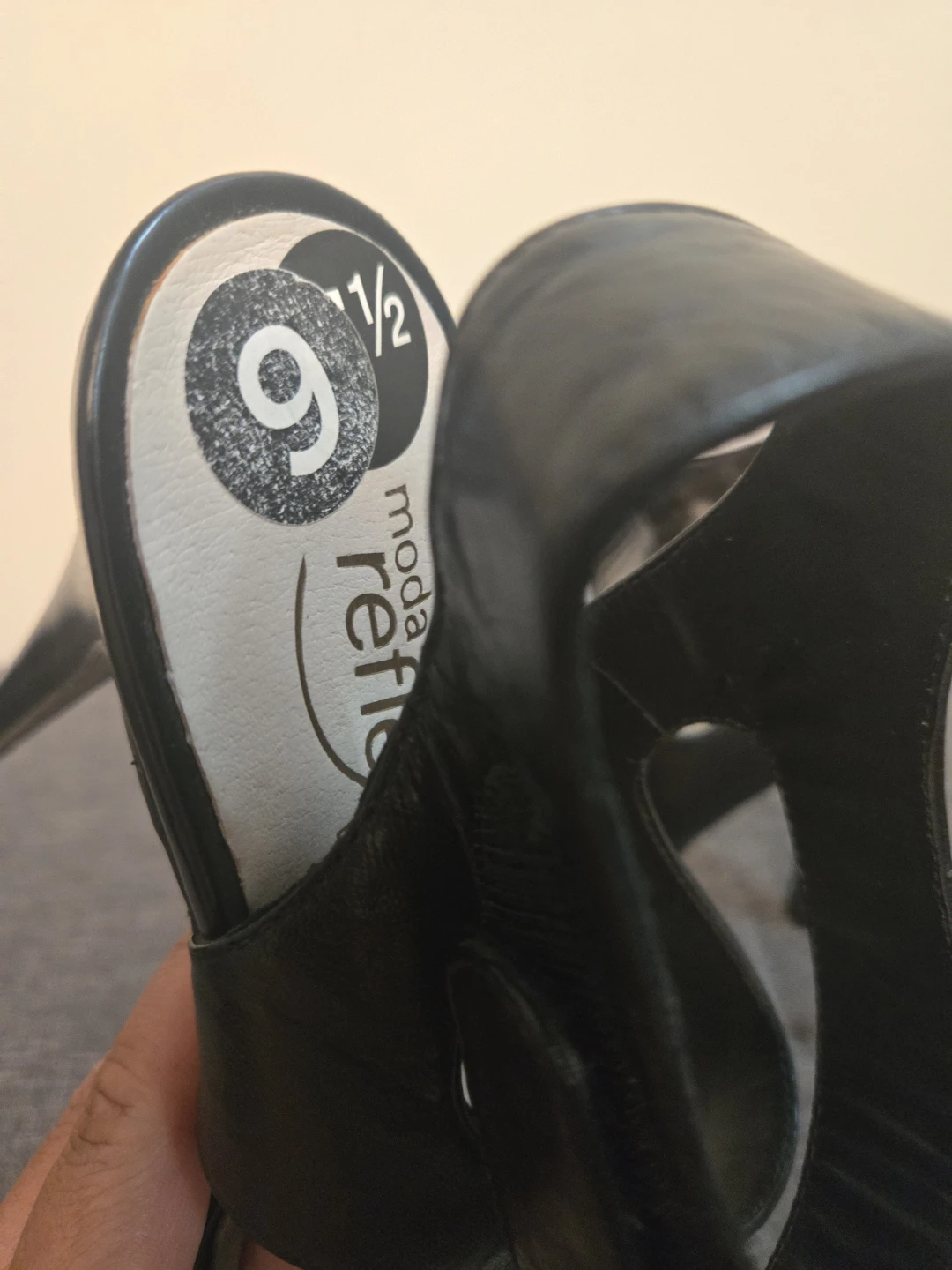 Moda Reflex Black Leather Heeled Sandals - photo 4