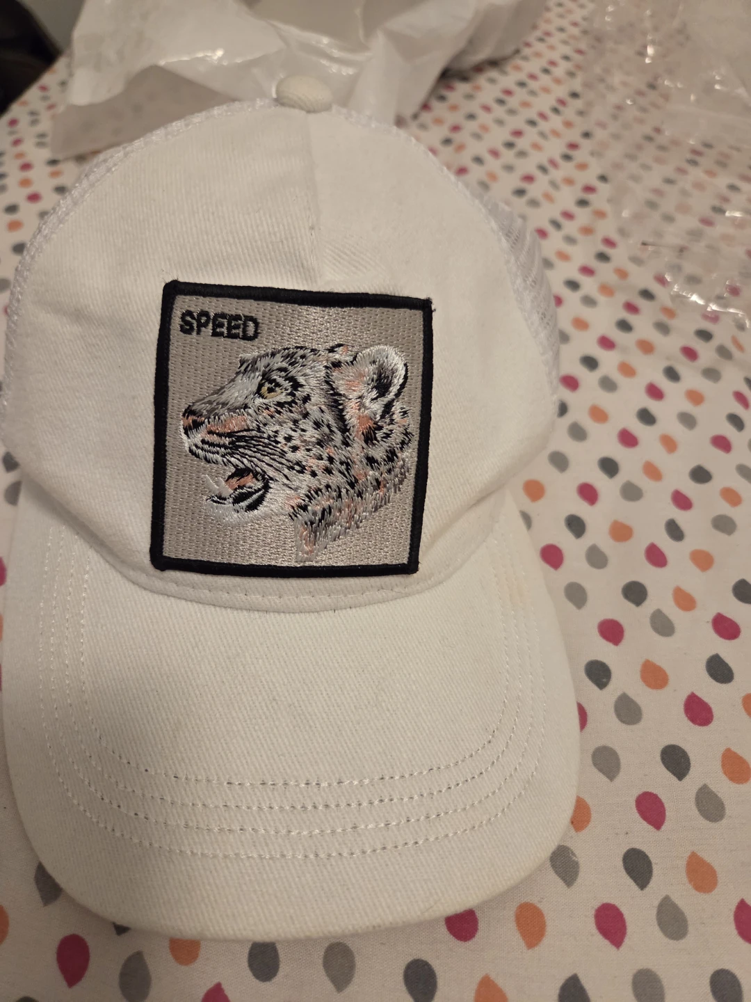 White Trucker Hat with Speed Wolf Patch - photo 3
