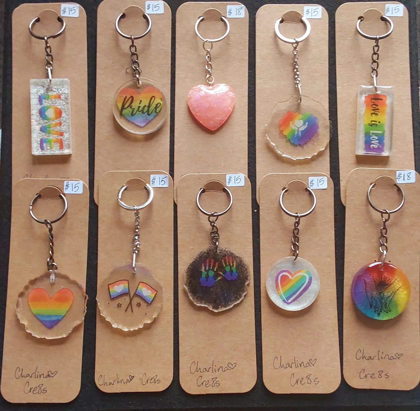 One-of-a-kind Handmade Rainbow Pride Keychain