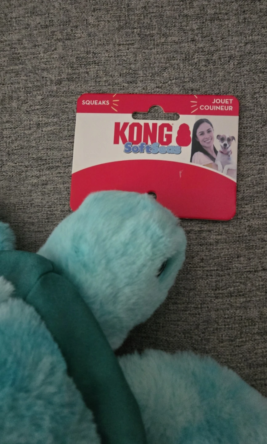Kong SoftSeas Turtle Plush Squeaker Crinkle Dog Toy - Large - photo 3