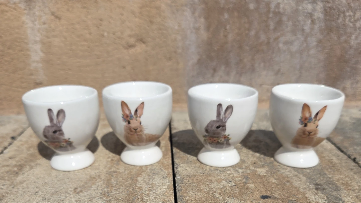 Grace Set of 4 Easter Bunny Egg Cups - photo 4