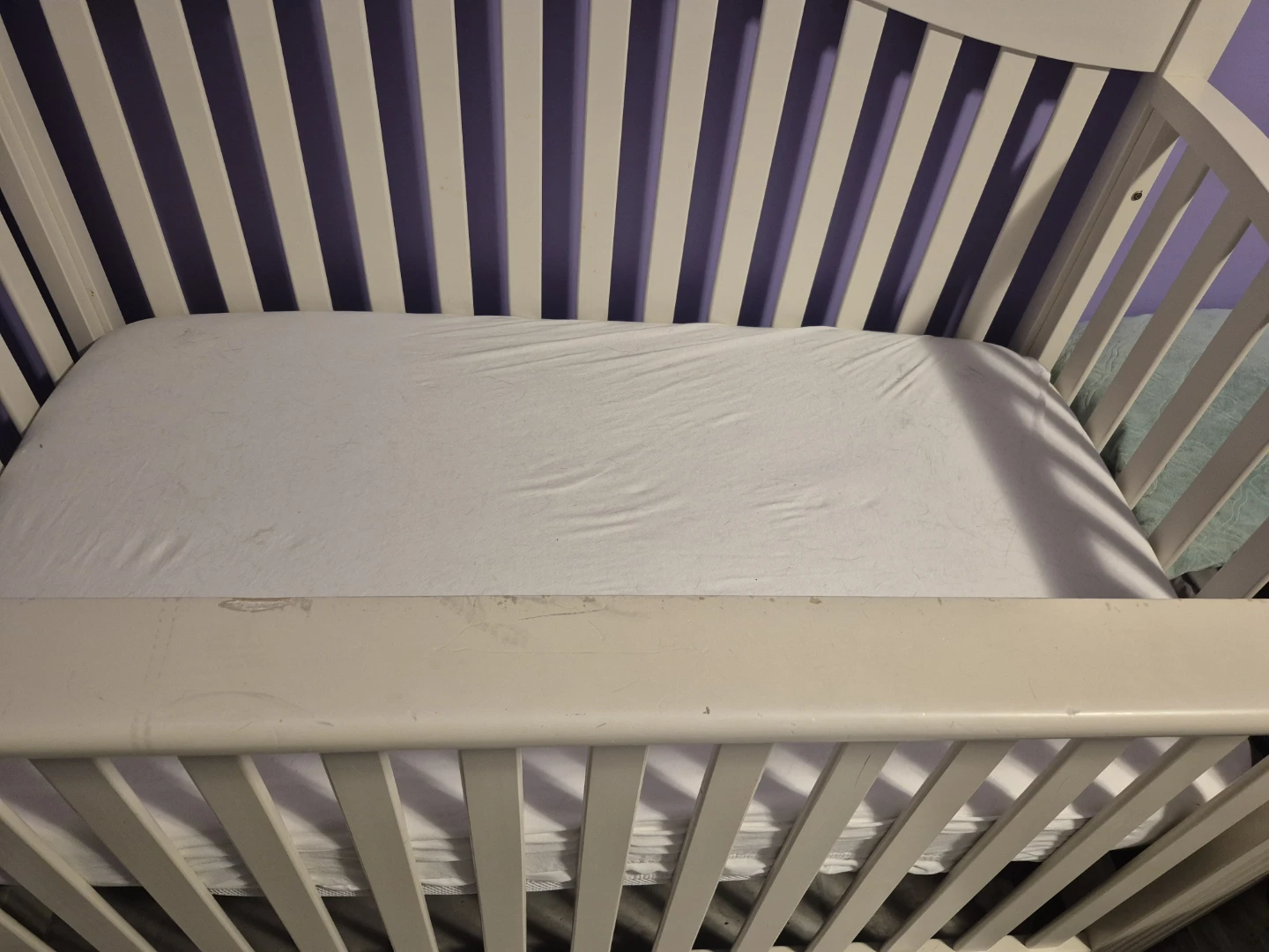 White Crib with Mattress - photo 2