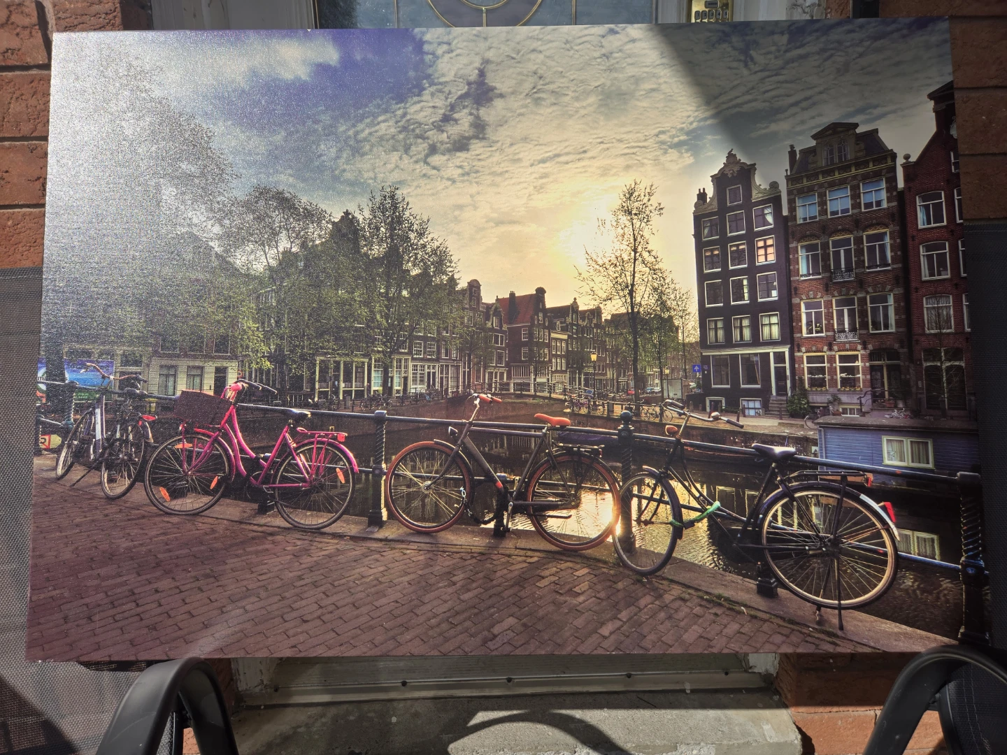 Large Amsterdam Canal Canvas Wall Art Print