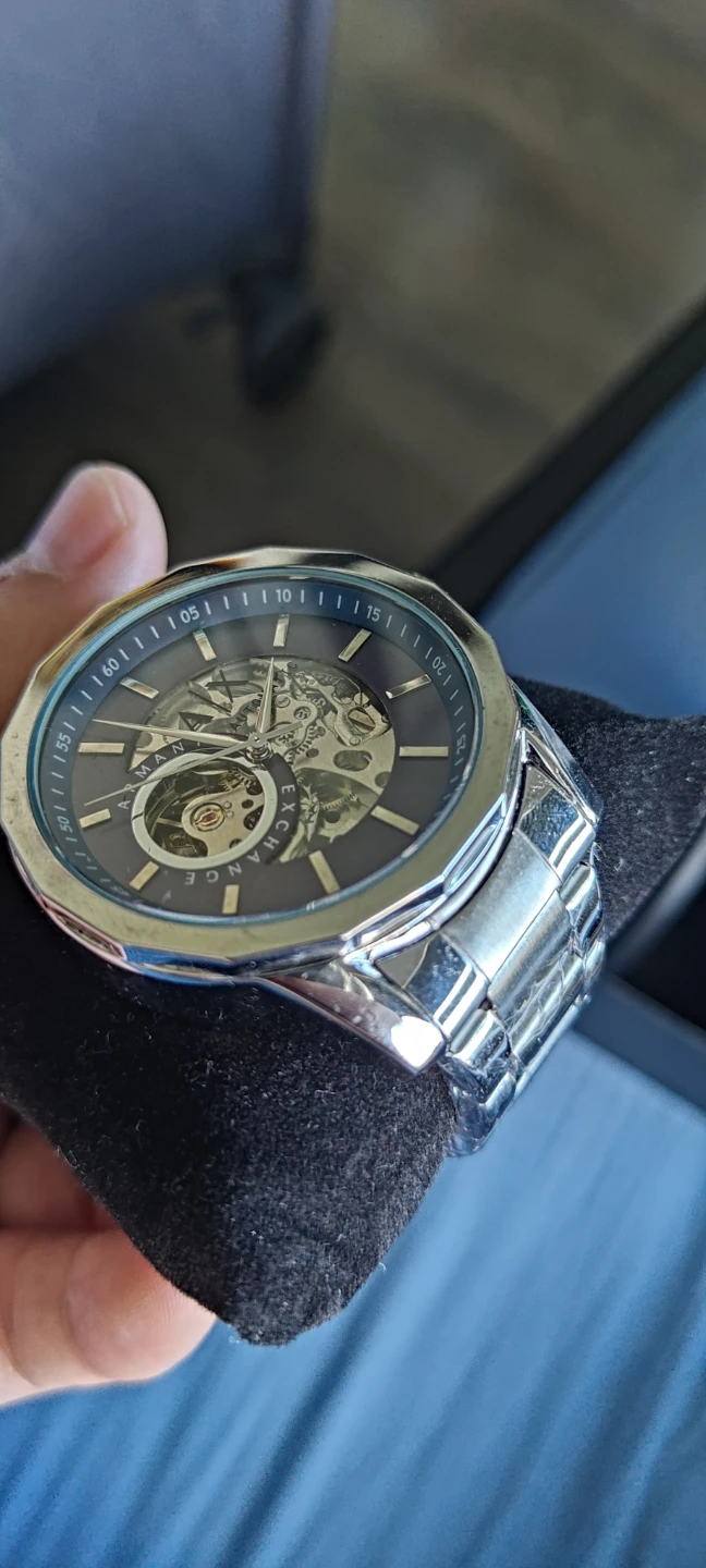 Armani Exchange Silver Skeleton Dial Automatic Watch - photo 3